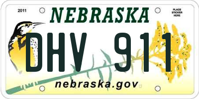 NE license plate DHV911
