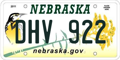 NE license plate DHV922