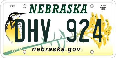 NE license plate DHV924