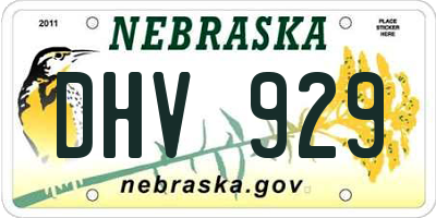 NE license plate DHV929