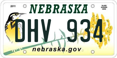 NE license plate DHV934