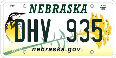 NE license plate DHV935
