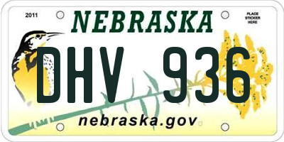 NE license plate DHV936