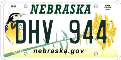 NE license plate DHV944