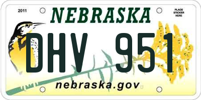 NE license plate DHV951
