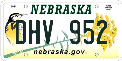 NE license plate DHV952