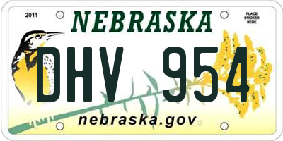 NE license plate DHV954
