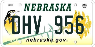 NE license plate DHV956