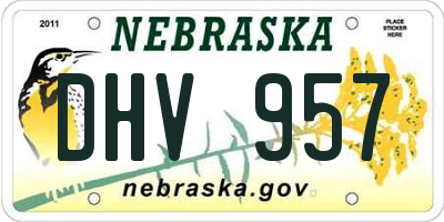 NE license plate DHV957