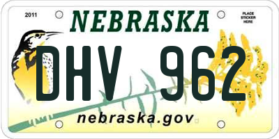 NE license plate DHV962