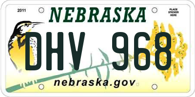 NE license plate DHV968