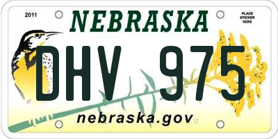 NE license plate DHV975