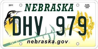 NE license plate DHV979