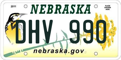 NE license plate DHV990