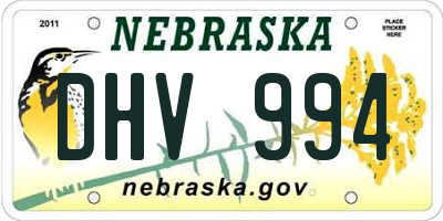 NE license plate DHV994