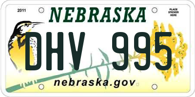 NE license plate DHV995
