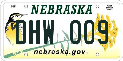 NE license plate DHW009