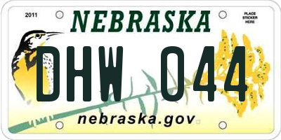 NE license plate DHW044