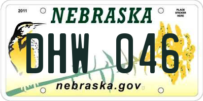 NE license plate DHW046