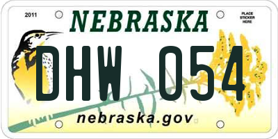 NE license plate DHW054