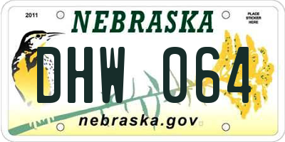 NE license plate DHW064