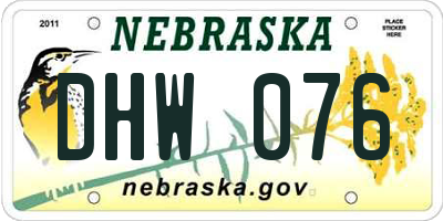 NE license plate DHW076