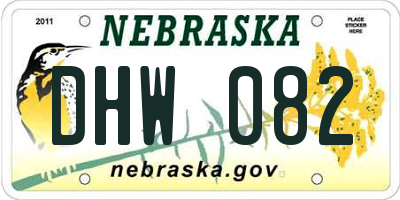 NE license plate DHW082