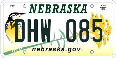 NE license plate DHW085