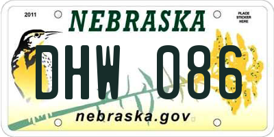 NE license plate DHW086