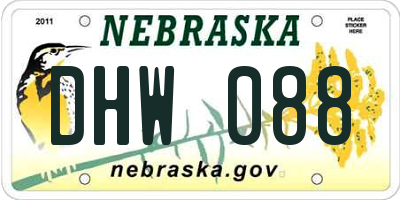 NE license plate DHW088