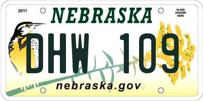NE license plate DHW109
