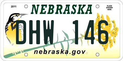 NE license plate DHW146