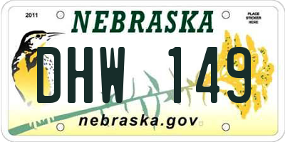 NE license plate DHW149