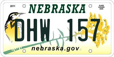 NE license plate DHW157
