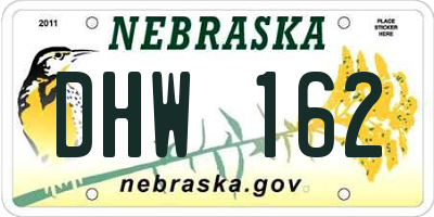 NE license plate DHW162