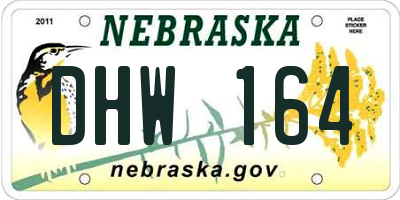 NE license plate DHW164