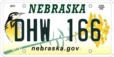 NE license plate DHW166