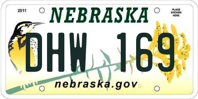 NE license plate DHW169