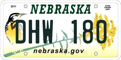 NE license plate DHW180