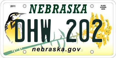 NE license plate DHW202