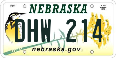 NE license plate DHW214