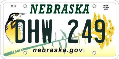 NE license plate DHW249