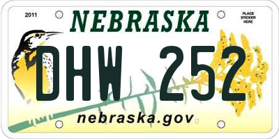 NE license plate DHW252