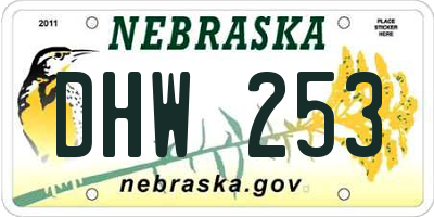 NE license plate DHW253