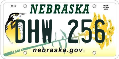 NE license plate DHW256