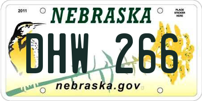 NE license plate DHW266