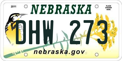 NE license plate DHW273