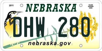 NE license plate DHW280