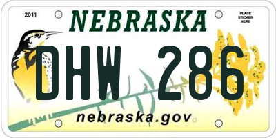 NE license plate DHW286