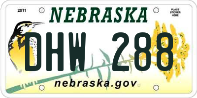 NE license plate DHW288